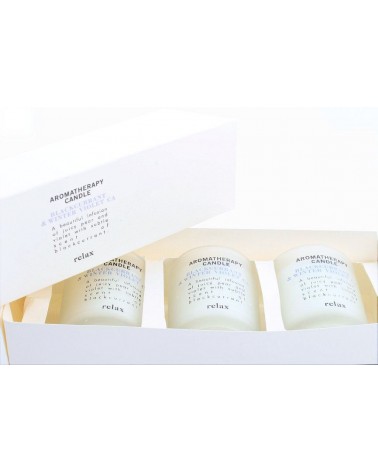 Bougies aromathérapie coffret de 3 cassis et violette d'hiver